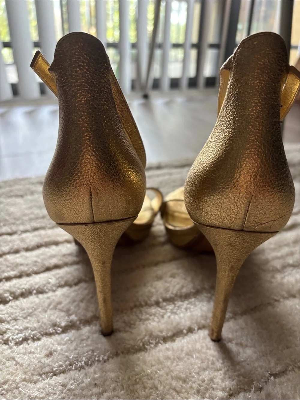 Michael Kors Metallic Gold Ankle-Strap Heels